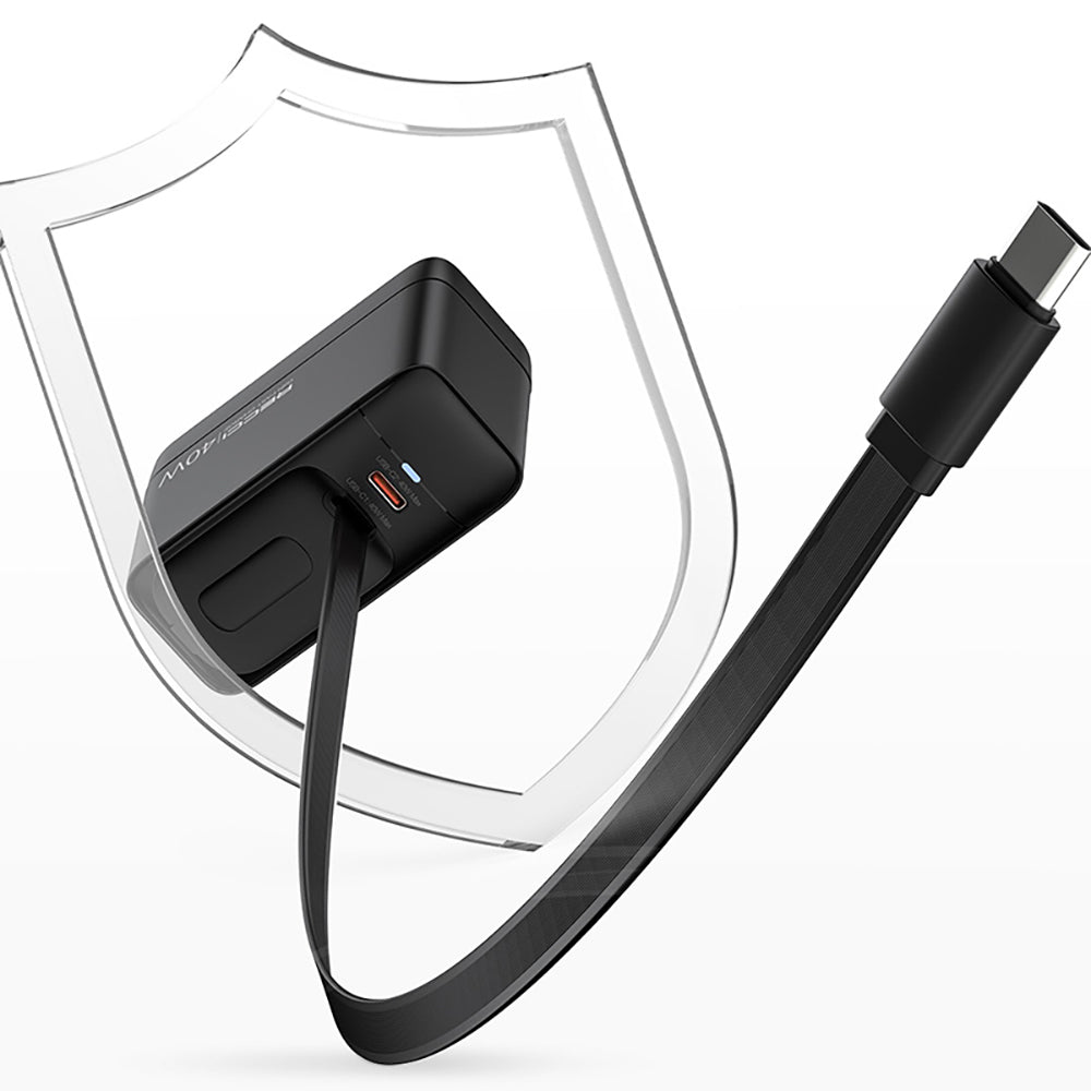 Recci RC102E GaN Technology Fast Charging Head USB-A to Type-C PD 40W Type-C Wired Charging Set Black