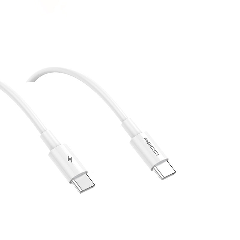 Recci RC106E GaN Technology Fast Charging Head Type-C to Type-C PD 25W Wired Charging Set White