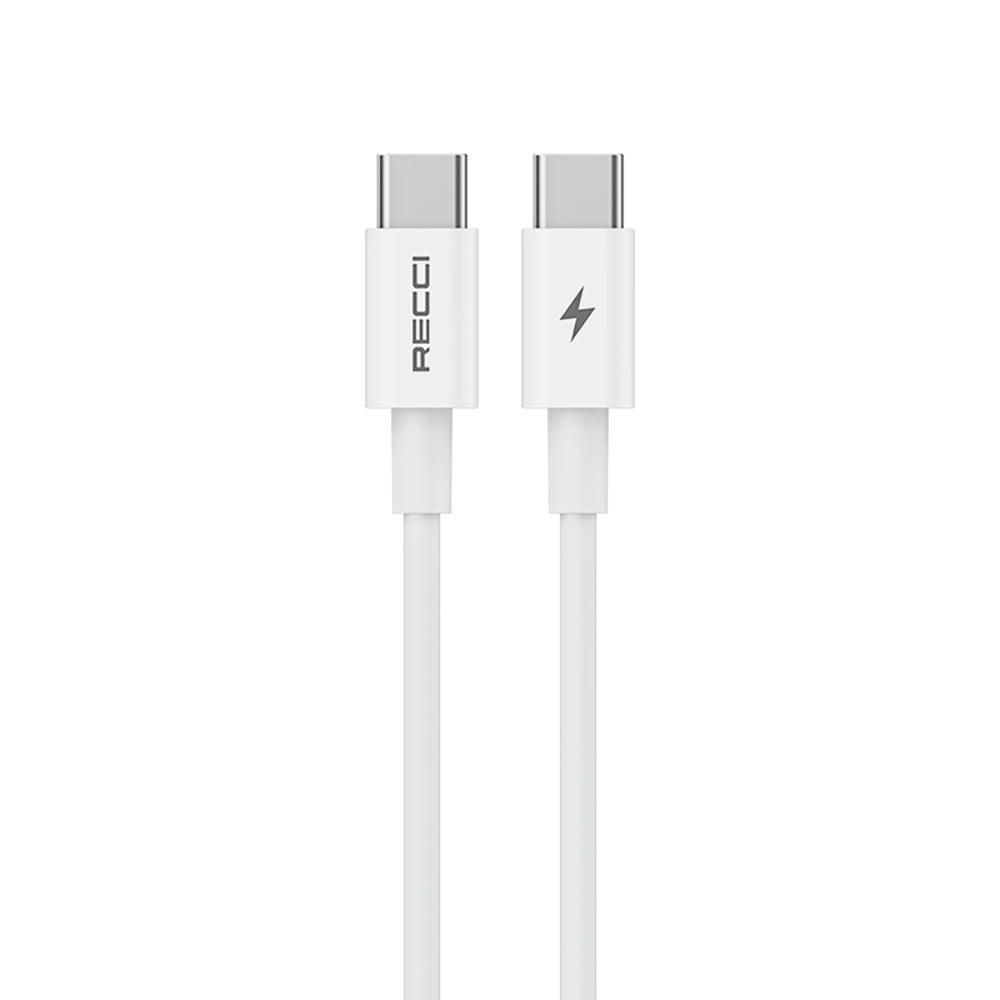Recci RC108E GaN Technology Fast Charging Head Type-C to Type-C PD 45W Wired Charging Set White