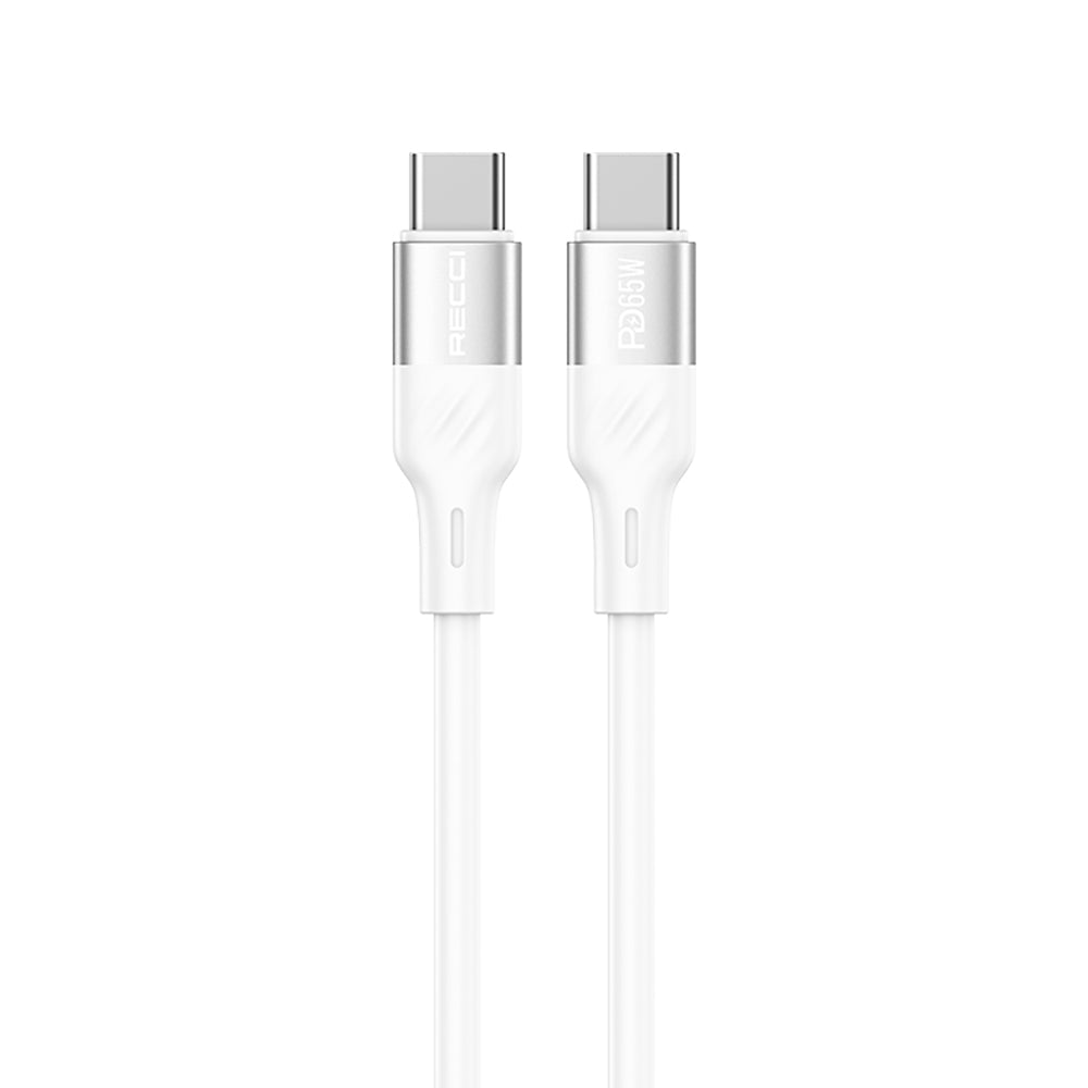 Recci RC85E GaN Technology Fast Charging Head USB-A to Type-C PD 67W Wired Charging Set White