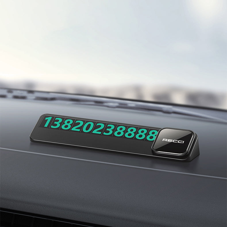 Recci RCS-C03 Night Visible and Concealable Vehicle Parking Numbering Device Black