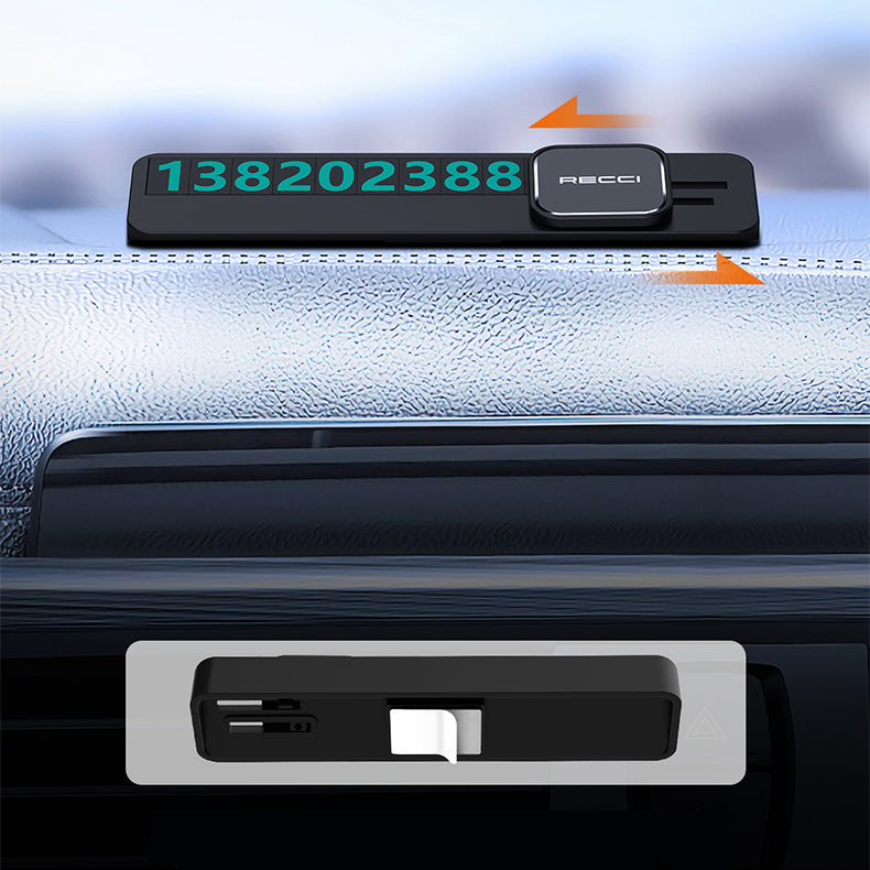 Recci RCS-C03 Night Visible and Concealable Vehicle Parking Numbering Device Black