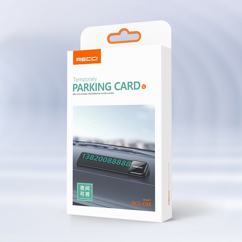 Recci RCS-C03 Night Visible and Concealable Vehicle Parking Numbering Device Black