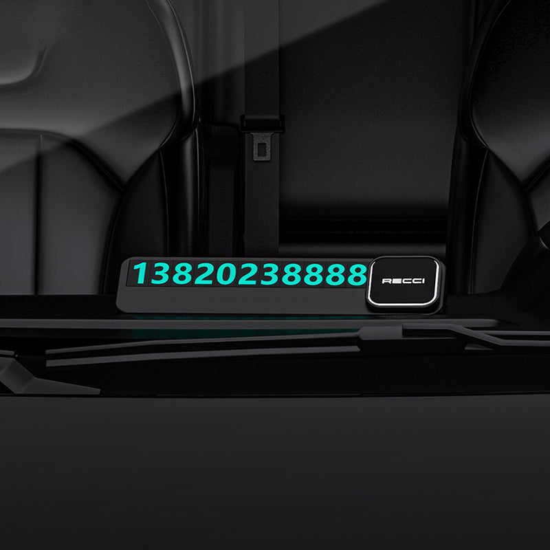 Recci RCS-C03 Night Visible and Concealable Vehicle Parking Numbering Device Black
