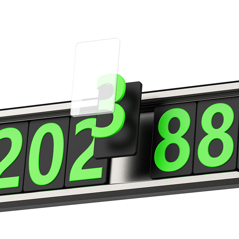 Recci RCS-C06 Plating Coated Surface Night Visible and Concealable Number Feature Vehicle Parking Numberer Gray