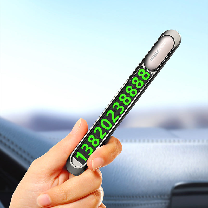 Recci RCS-C06 Plating Coated Surface Night Visible and Concealable Number Feature Vehicle Parking Numberer Gray