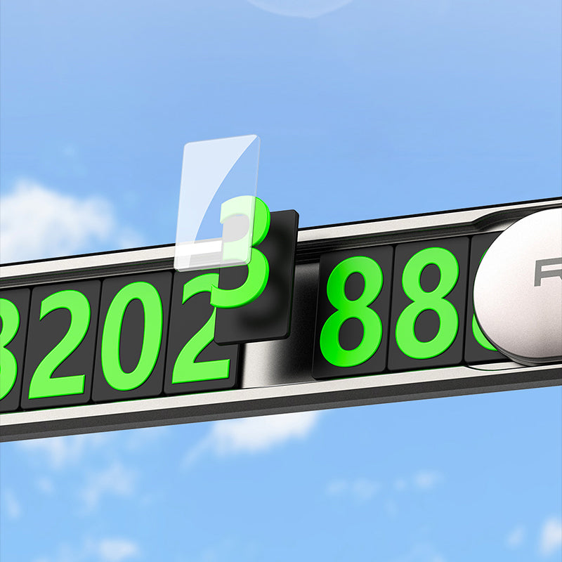Recci RCS-C06 Plating Coated Surface Night Visible and Concealable Number Feature Vehicle Parking Numberer Gray