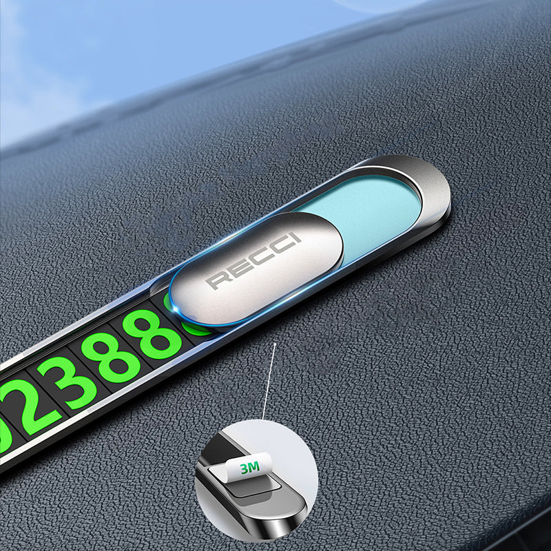 Recci RCS-C06 Plating Coated Surface Night Visible and Concealable Number Feature Vehicle Parking Numberer Gray