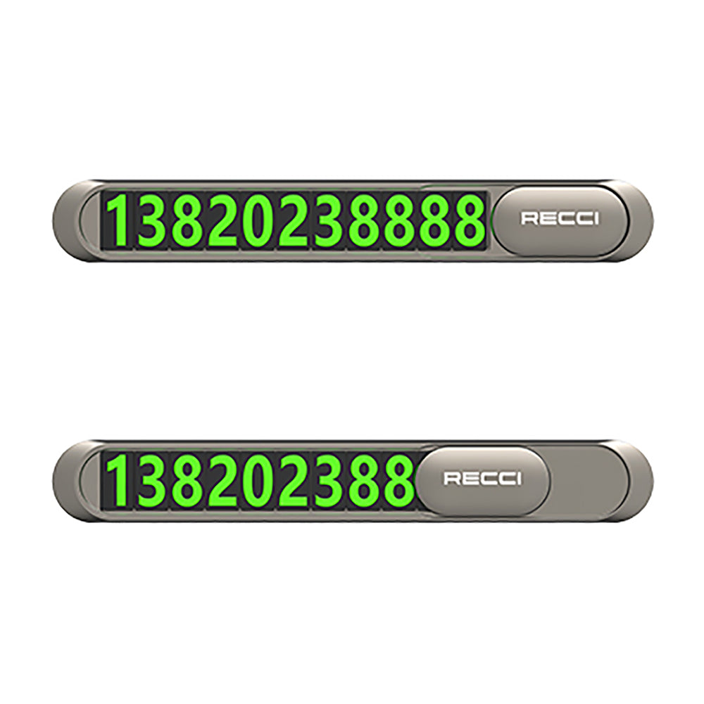 Recci RCS-C06 Plating Coated Surface Night Visible and Concealable Number Feature Vehicle Parking Numberer Gray
