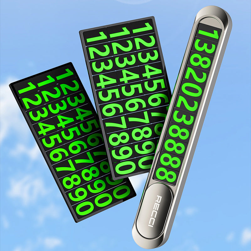 Recci RCS-C06 Plating Coated Surface Night Visible and Concealable Number Feature Vehicle Parking Numberer Gray