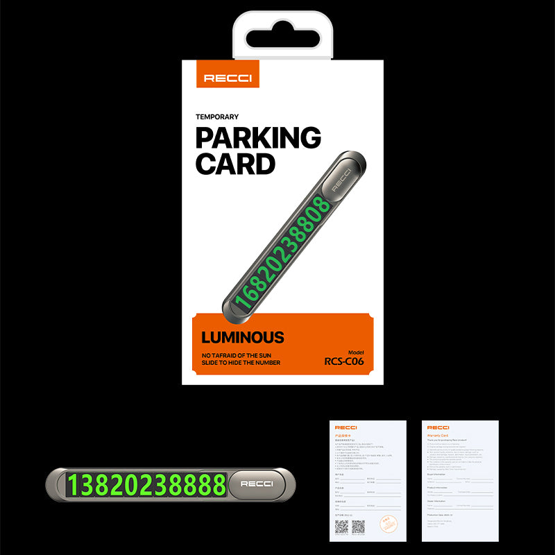 Recci RCS-C06 Plating Coated Surface Night Visible and Concealable Number Feature Vehicle Parking Numberer Gray