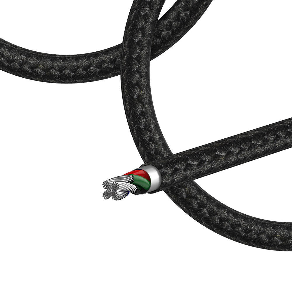 Recci RCS-D120 Fast Wind Series 3in1 USB-A to Lightning – Type-C – Micro Charging and Data Cable 1.2M Black