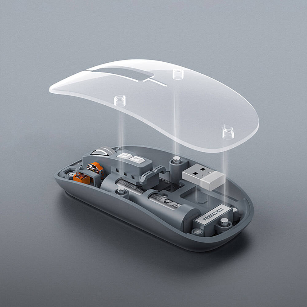 Recci RCS-M01 Space Capsule Series Multimode Wireless Transparent Design Mouse Gray