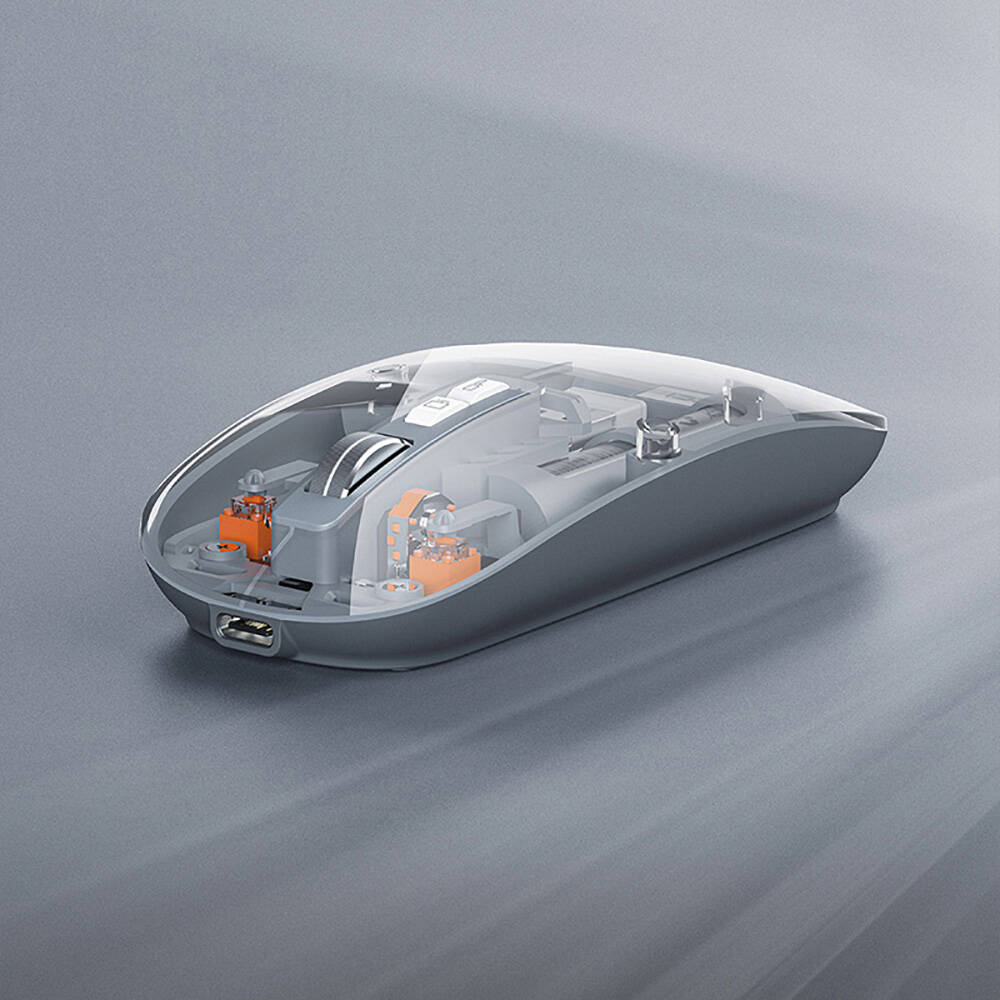 Recci RCS-M01 Space Capsule Series Multimode Wireless Transparent Design Mouse Gray