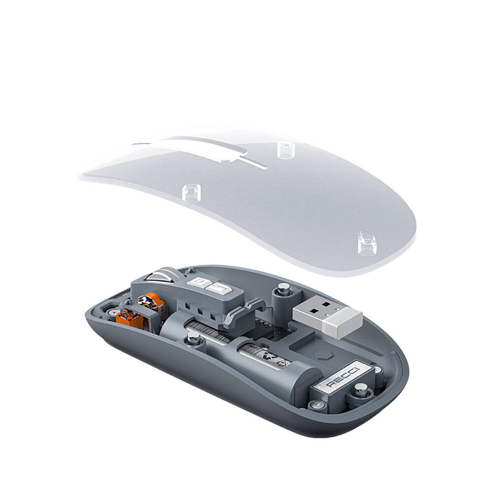Recci RCS-M01 Space Capsule Series Multimode Wireless Transparent Design Mouse Gray