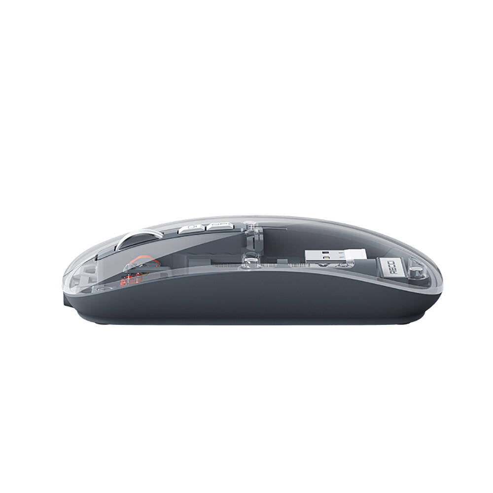 Recci RCS-M01 Space Capsule Series Multimode Wireless Transparent Design Mouse Gray