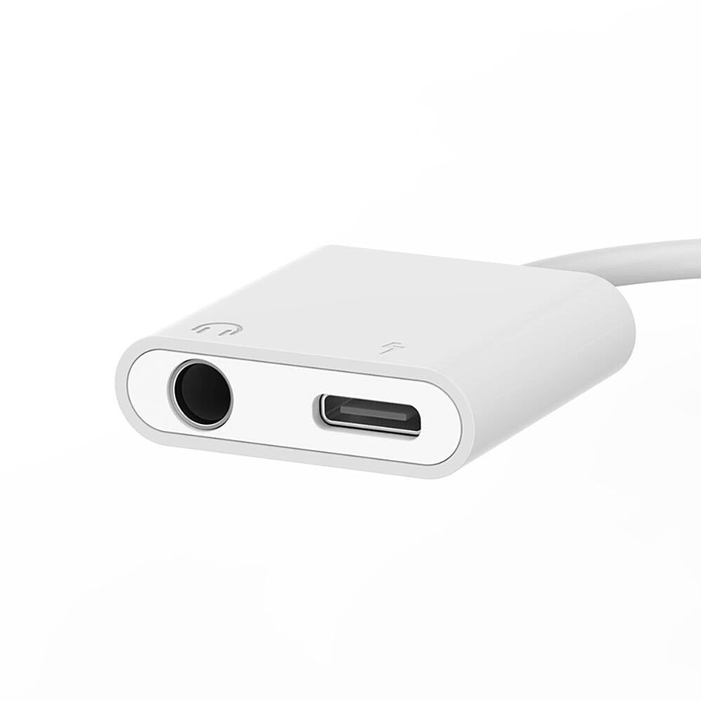 Recci RDS-A02 Type-C 2in1 Charging and Audio Adapter White
