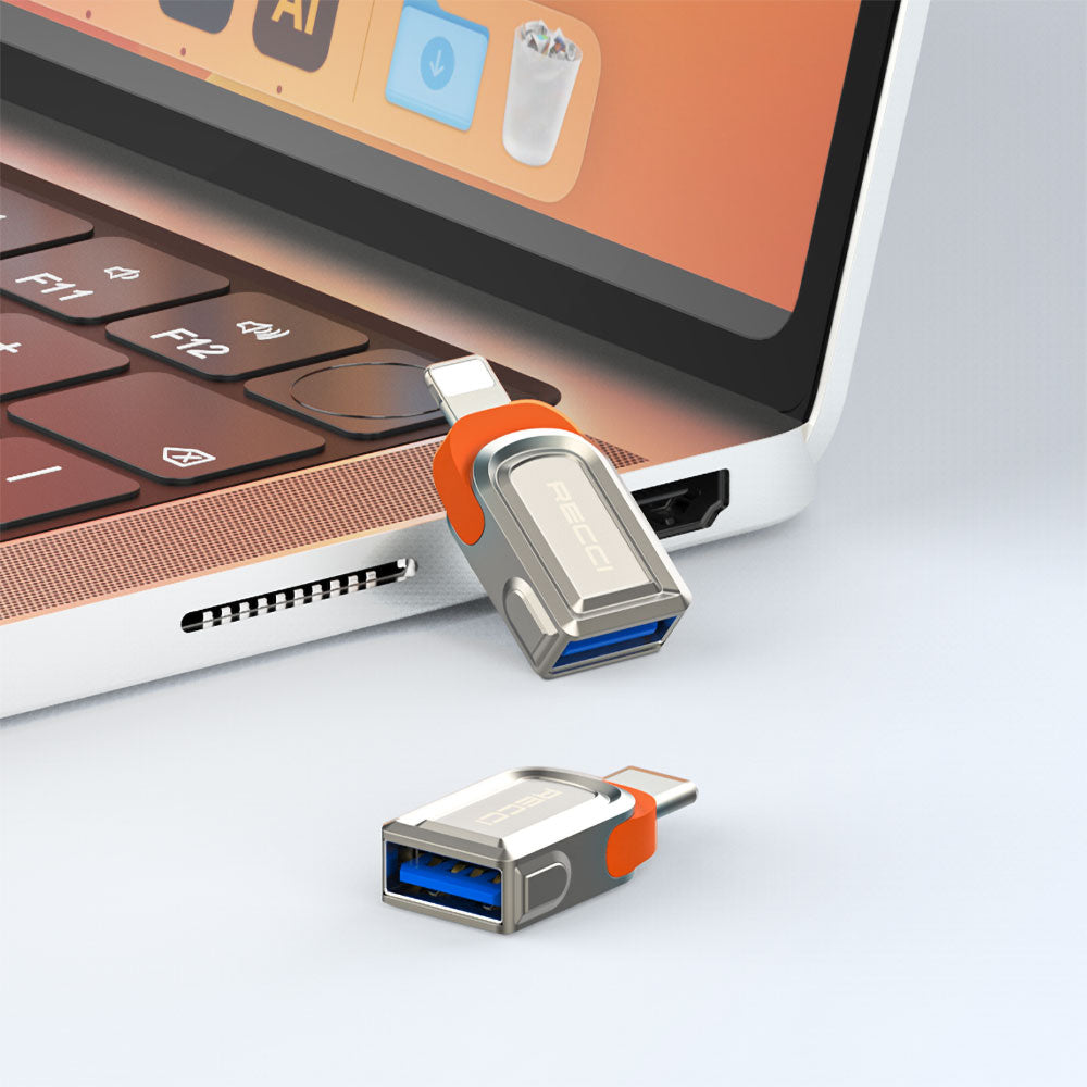 Recci RDS-A16L Ultra Fast Data Transfer Adapter USB 3.0 to Lightning OTG Gray