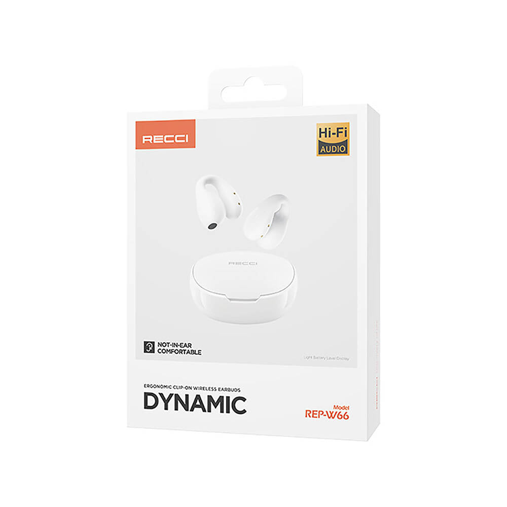 Recci REP-W66 Hi-Fi Sound Quality Bluetooth v5.3 Dynamic Series In-Ear Headphones White