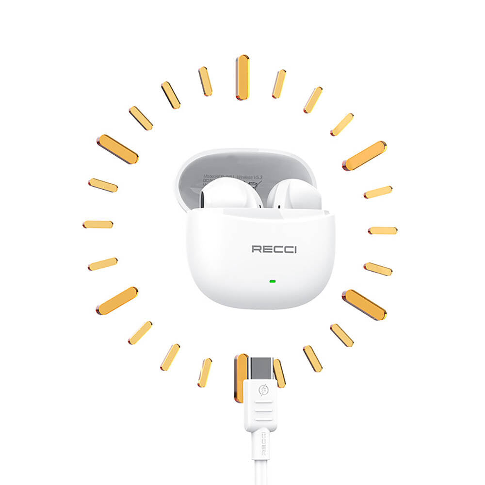 Recci REP-W81 Melody Serisi Hi-Fi Ses Kaliteli TWS Kulak İçi Bluetooth v5.3 Kulaklık Beyaz
