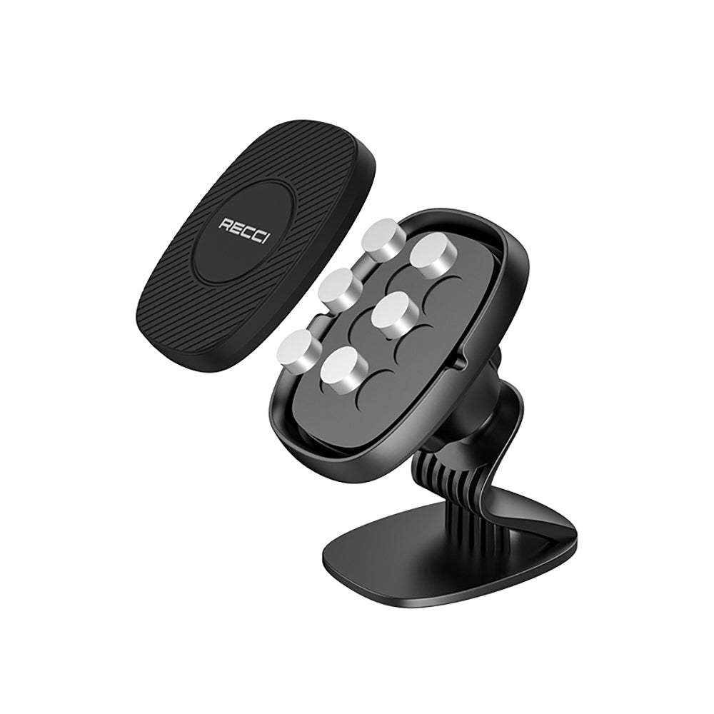 Recci RHO-C18 Strong Magnetic 360 Degree Rotating Flat Floor Car Phone Holder Black
