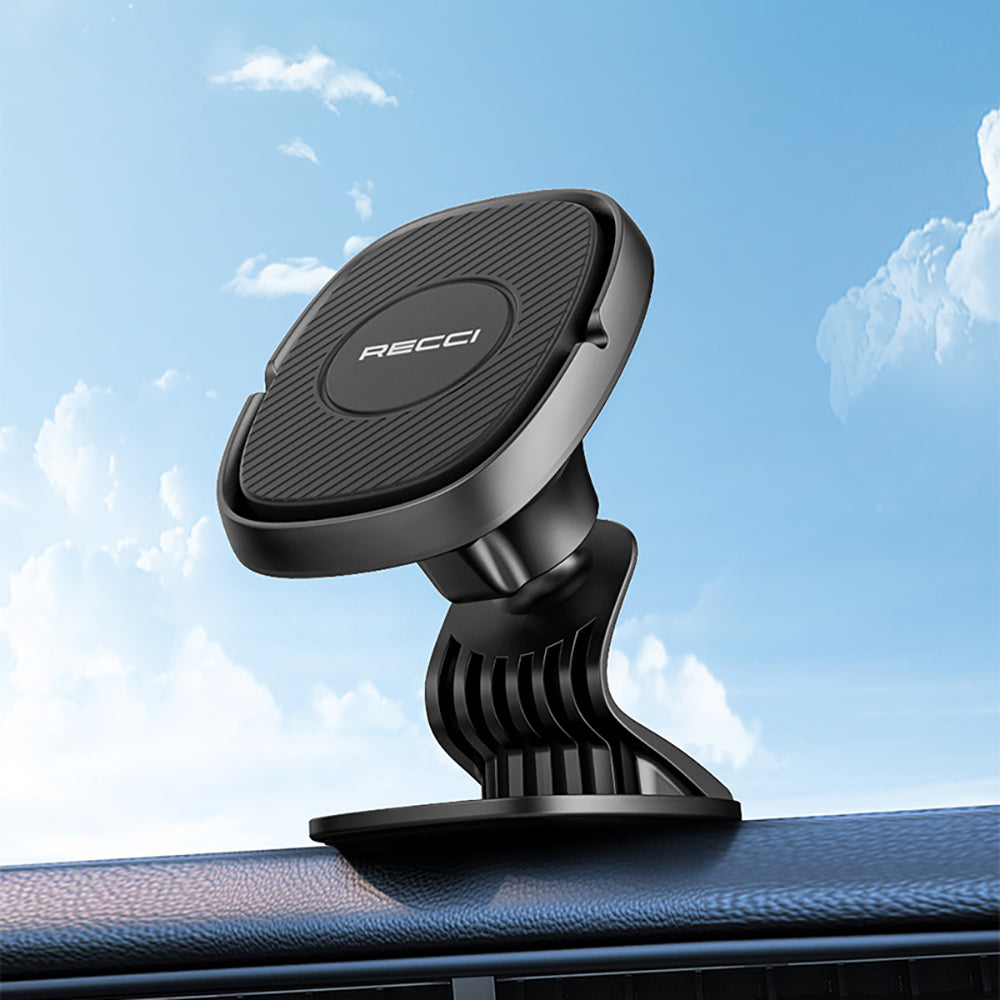 Recci RHO-C18 Strong Magnetic 360 Degree Rotating Flat Floor Car Phone Holder Black
