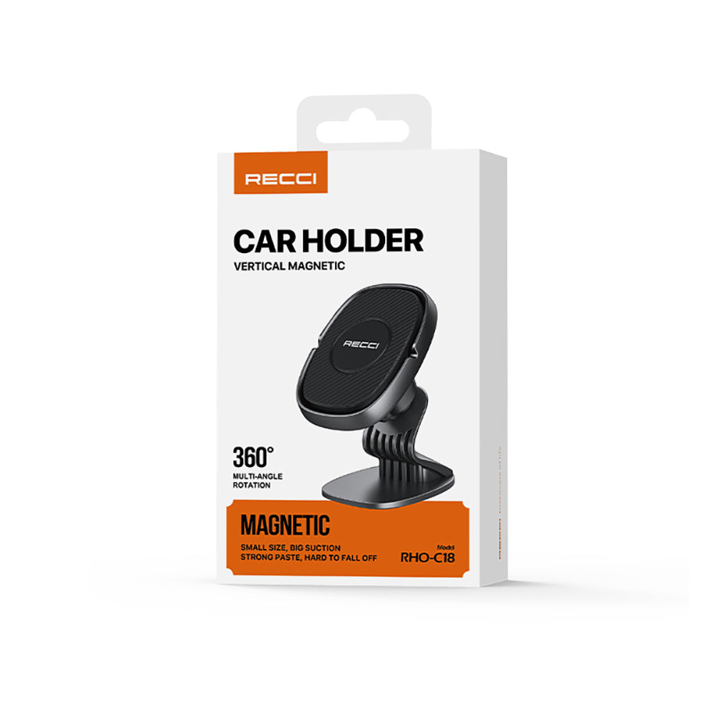 Recci RHO-C18 Strong Magnetic 360 Degree Rotating Flat Floor Car Phone Holder Black