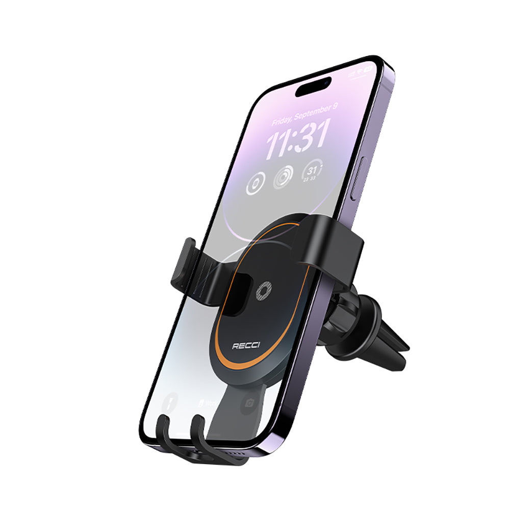 Recci RHO-C26 360 Rotating Ventilation Design Car Phone Holder Black