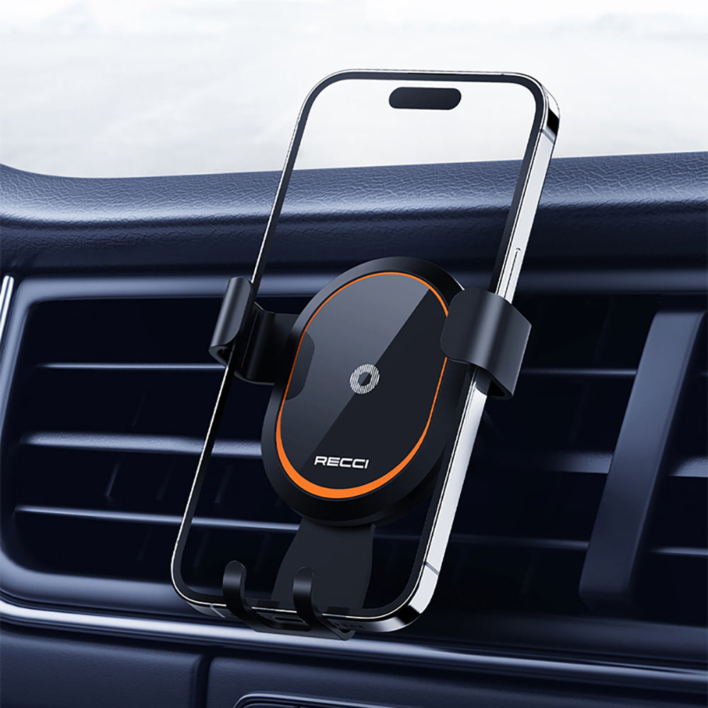 Recci RHO-C26 360 Rotating Ventilation Design Car Phone Holder Black