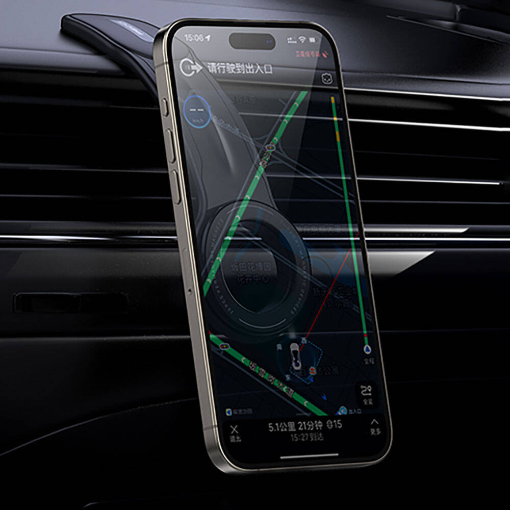 Recci RHO-C40 Magnetic M-safe Compatible Bendable Curved and Flat Floor Car Phone Holder Black