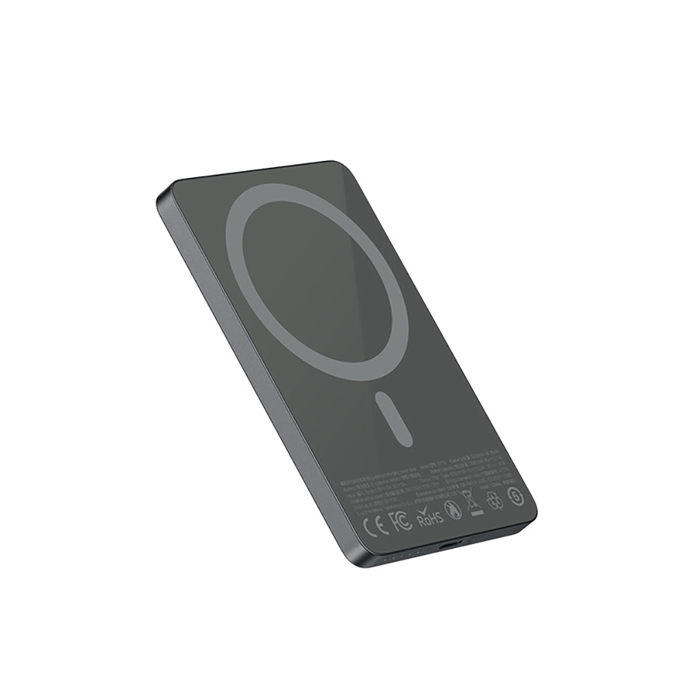 Recci RP33 PD 20W Ultra Thin LED Indicator Fast Charging Wireless Powerbank 15W 5000mAh Gray