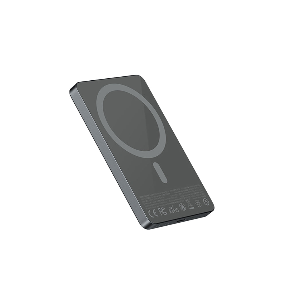 Recci RP35 PD 20W LED Indicator Fast Charging Wireless Powerbank 15W 10000mAh Gray