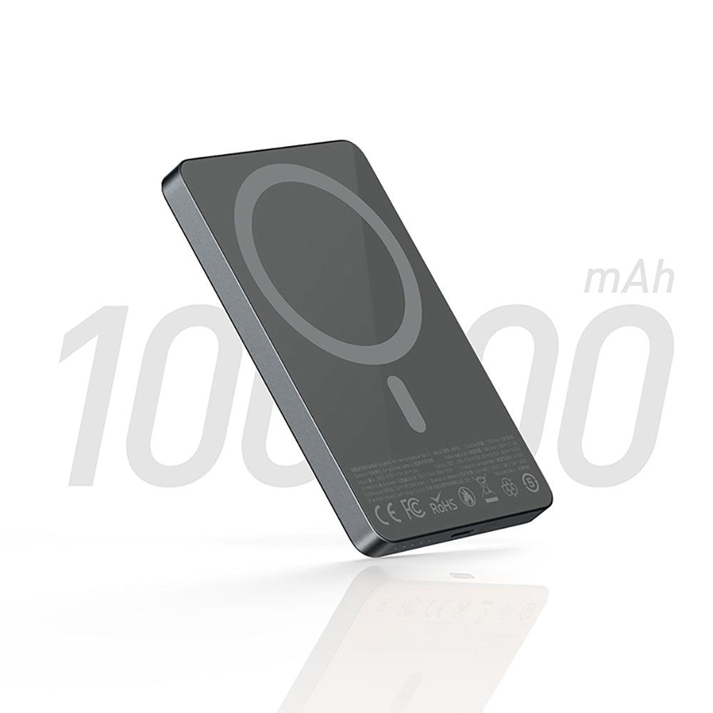 Recci RP35 PD 20W LED Indicator Fast Charging Wireless Powerbank 15W 10000mAh Gray