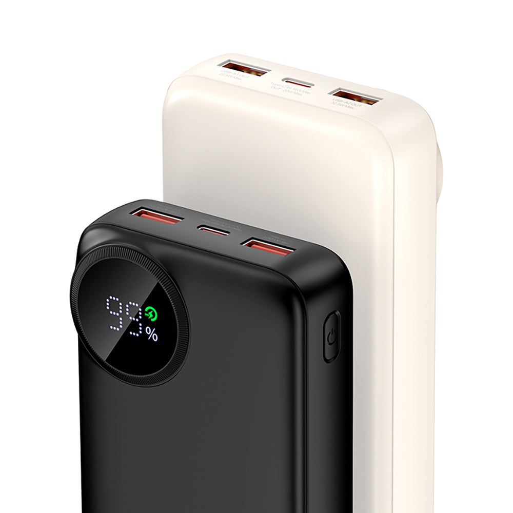 Recci RPB-P48 PD 20W Dijital LED Göstergeli Hızlı Şarj Özellikli Taşınabilir Powerbank 22.5W 10000mAh Siyah