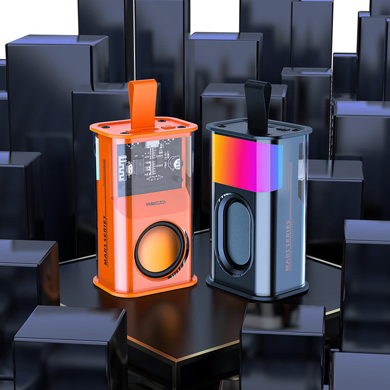Recci RSK-W30 Mars Series Hi-Fi RGB Illuminated Wireless Bluetooth 5.3 Speaker 500mAh Black