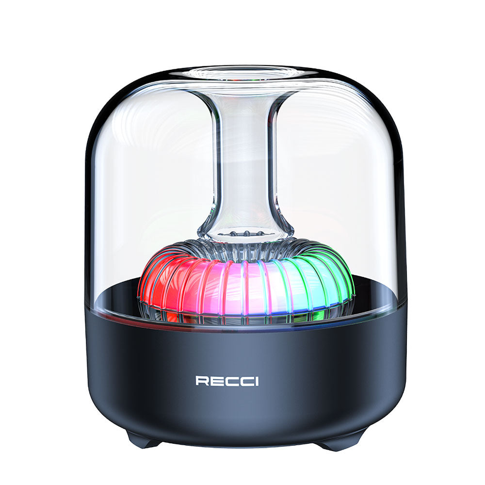 Recci RSK-W31 Amber Series FM/TF/AUX Hi-Fi RGB Light Wireless Bluetooth 5.0 Speaker 5W 500mAh Black