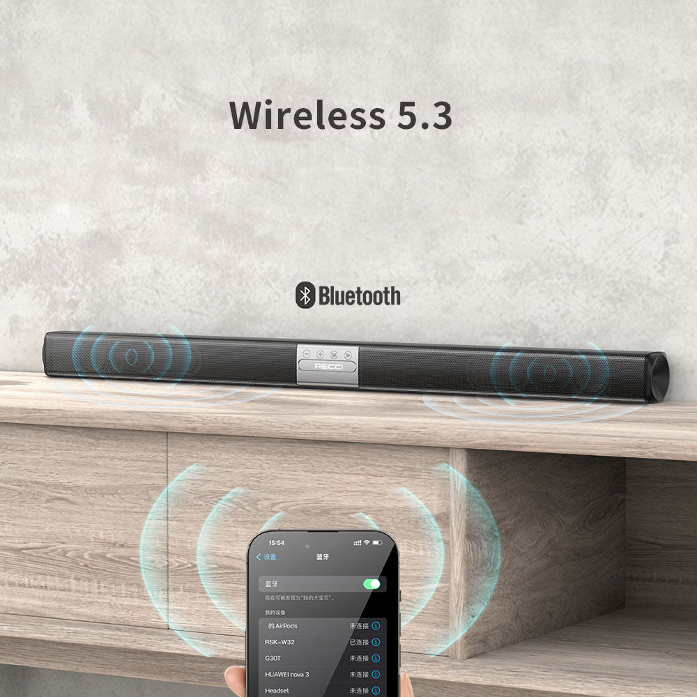 Recci RSK-W32 Bach Series Hi-Fi Smart Wireless Bluetooth 5.3 Speaker 10W 1500mAh Black