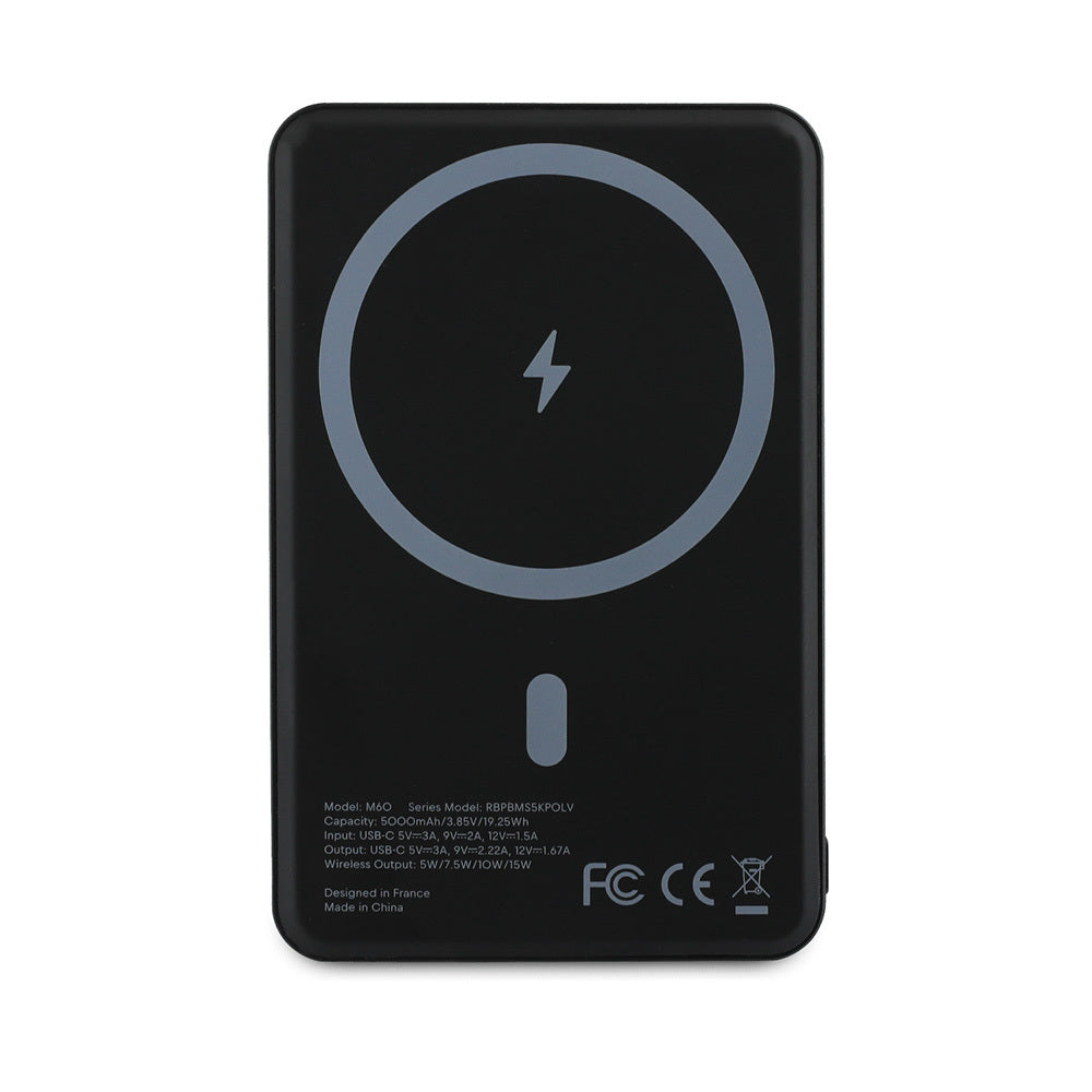Redbull Original Licensed M-safe Charging Feature Digital LED Display Double Bull Printed Powerbank 5000mAh 15W Black