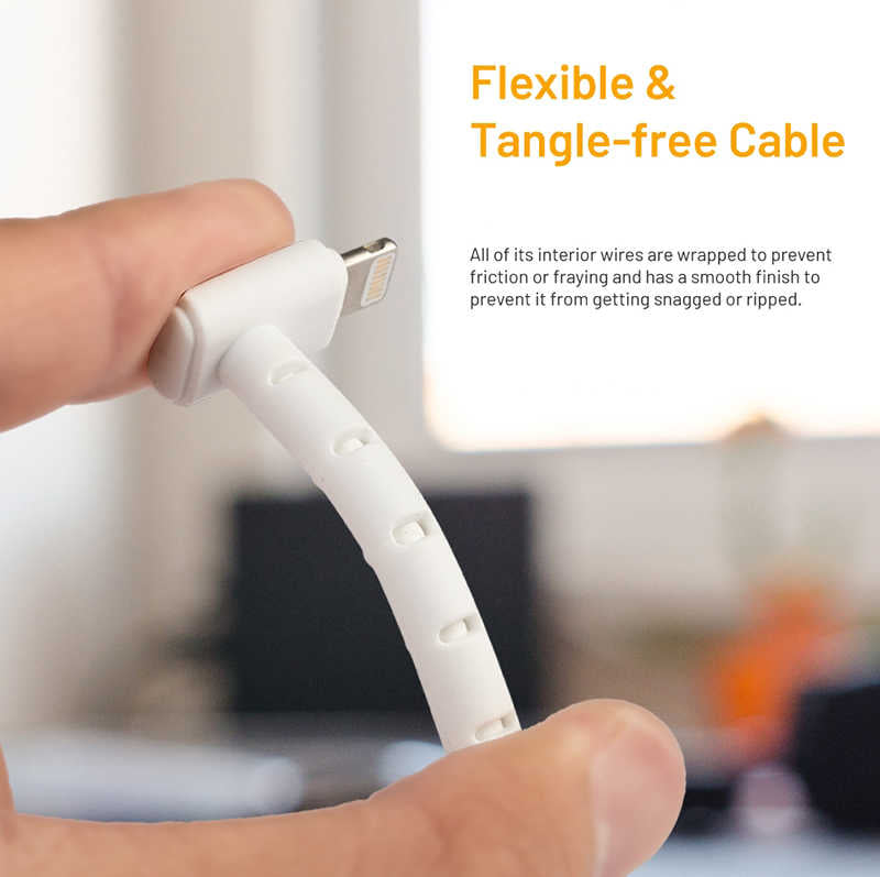 Roar Kick Stand Data Lightning USB Cable White