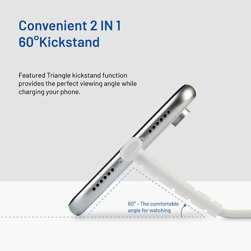 Roar Kick Stand Data Type-C Usb Kablo Beyaz