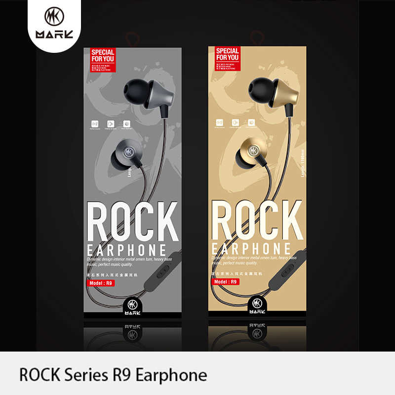 Rock R9 3.5mm MP3 Stereo Headphones Black