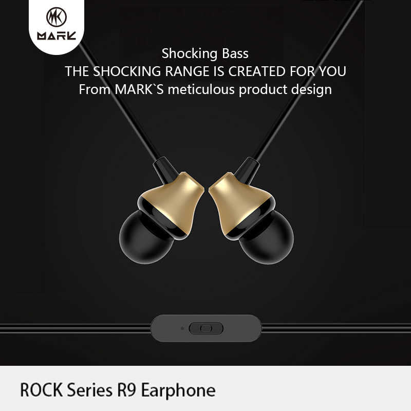 Rock R9 3.5mm MP3 Stereo Headphones Black