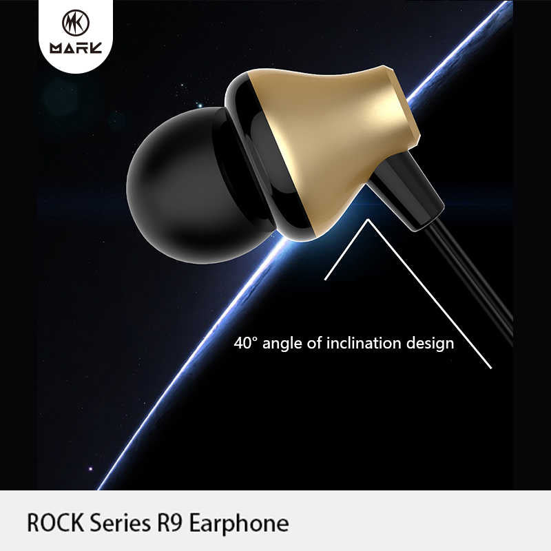 Rock R9 3.5mm MP3 Stereo Headphones Black
