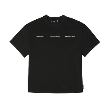 Skinarma Cypher Kısa Kollu Oversize Unisex Bisiklet Yaka Siyah Tişört