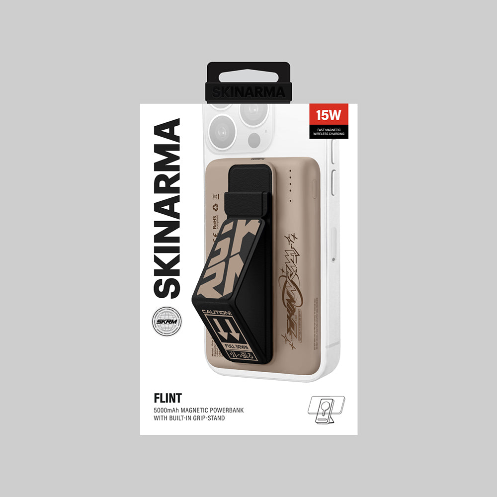 Skinarma Flint Kablosuz ve PD Hızlı Şarj Özellikli Grip Standlı Taşınabilir Powerbank 20W 5000mAh Gold