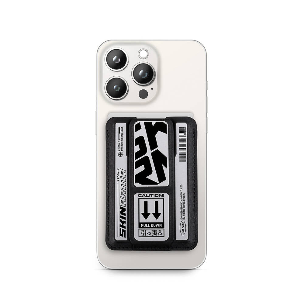 SkinArma Kado Kira Kobai Holographic Design Stand Leather Look Card Holder Silver