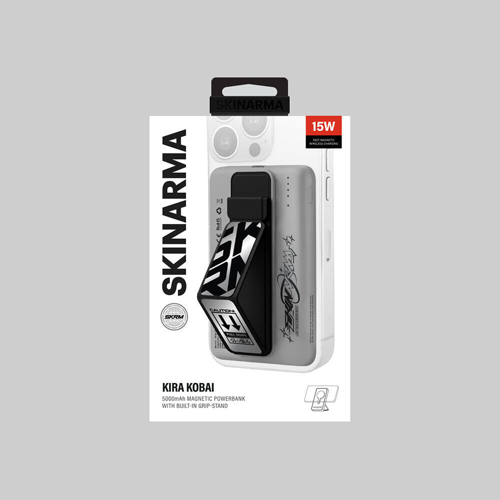 SkinArma Kira Kobai Holografik Tasarımlı Standlı Wireless ve PD Hızlı Şarj Özellikli Powerbank 15W 5000mAh Colorful