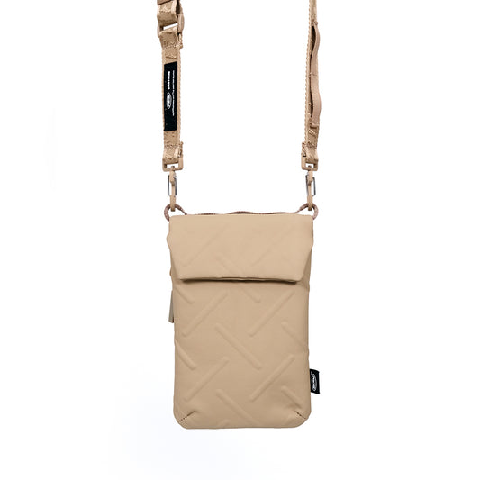 Skinarma Sling Pouch Juno Cross-Hatch Desenli Naylon Scout Boyun Askı Kayışlı Çapraz Vücut Çantası Haki