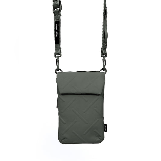 Skinarma Sling Pouch Juno Cross-Hatch Desenli Naylon Scout Boyun Askı Kayışlı Çapraz Vücut Çantası Yeşil