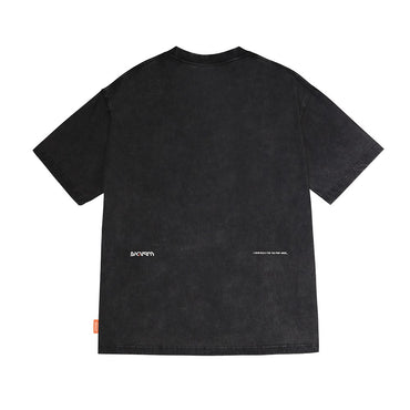 Skinarma Sonar Kısa Kollu Oversize Unisex Bisiklet Yaka Siyah Tişört